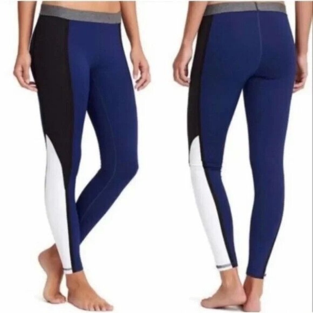 Derek Lam 10 Crosby X Athleta Womens Leggings S Colorblock Navy Black Tight